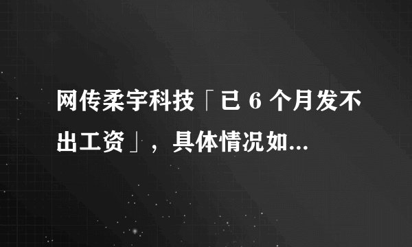 网传柔宇科技「已 6 个月发不出工资」，具体情况如何？目前柔宇科技经营状况如何？