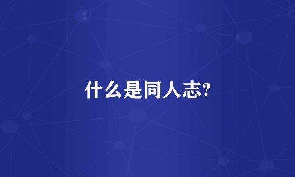 什么是同人志?