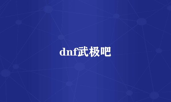 dnf武极吧