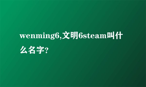 wenming6,文明6steam叫什么名字？