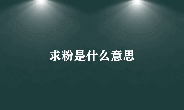 求粉是什么意思