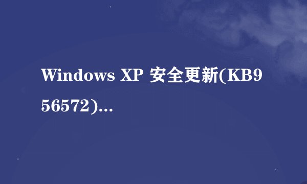 Windows XP 安全更新(KB956572)安装失败
