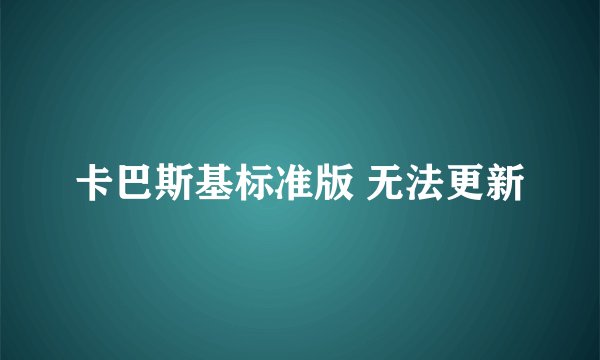 卡巴斯基标准版 无法更新