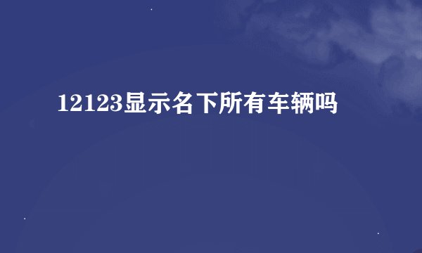 12123显示名下所有车辆吗