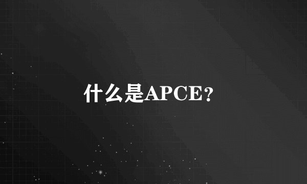 什么是APCE？