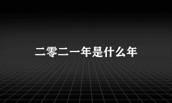 二零二一年是什么年