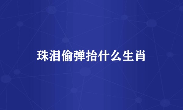 珠泪偷弹抬什么生肖