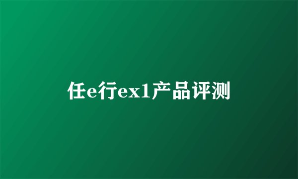 任e行ex1产品评测