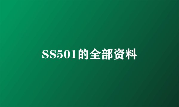 SS501的全部资料