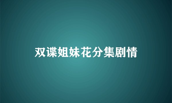 双谍姐妹花分集剧情