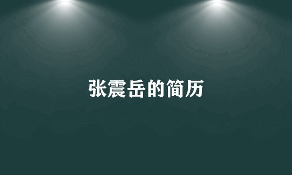 张震岳的简历