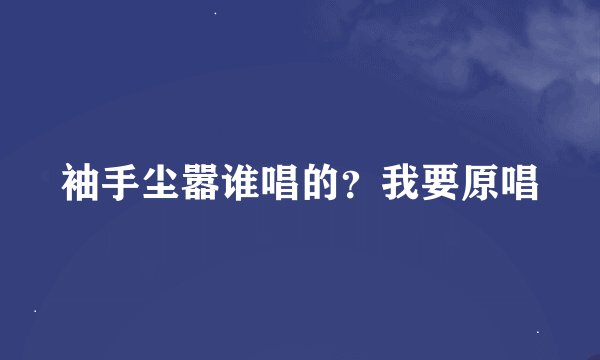 袖手尘嚣谁唱的？我要原唱