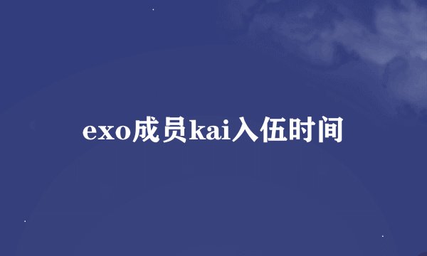 exo成员kai入伍时间