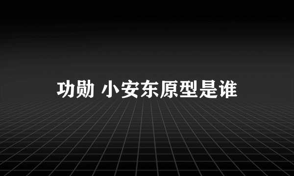 功勋 小安东原型是谁