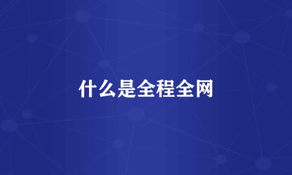 什么是全程全网