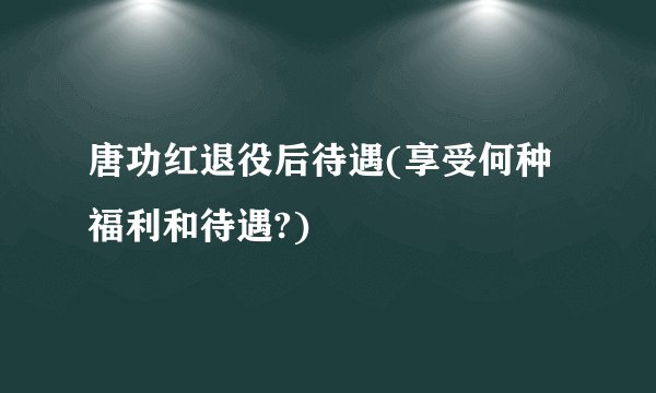 唐功红退役后待遇(享受何种福利和待遇?)