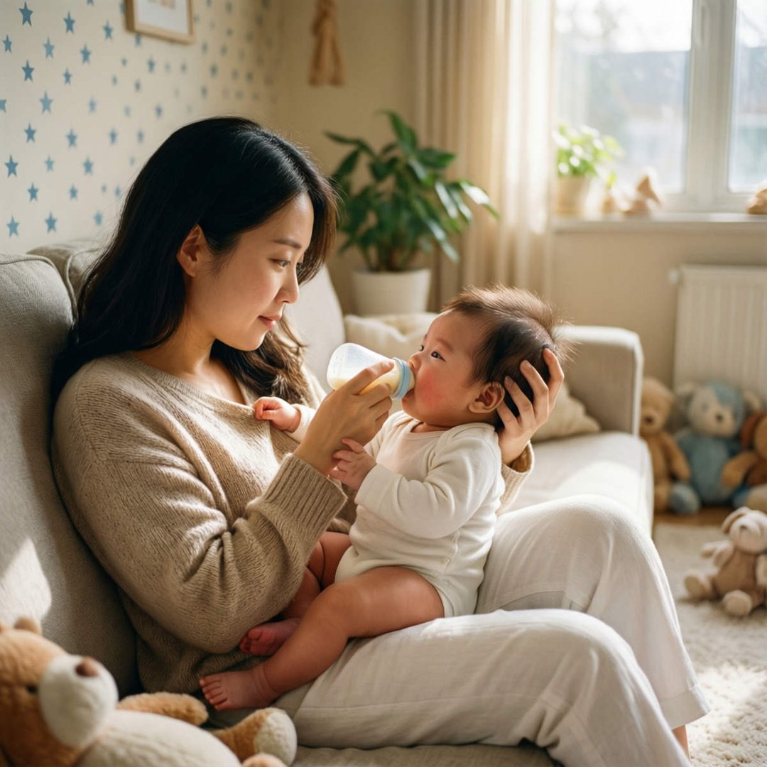 女生给孩子喂奶奶喝奶全身没有马赛