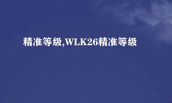 精准等级,WLK26精准等级