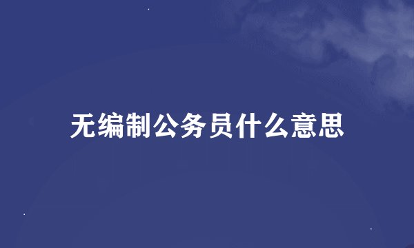 无编制公务员什么意思