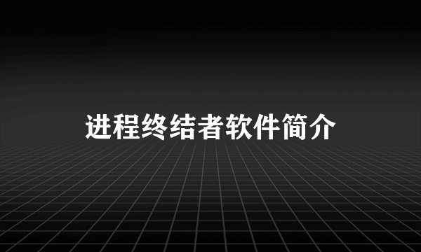 进程终结者软件简介