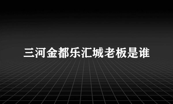 三河金都乐汇城老板是谁