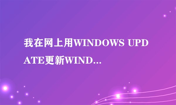 我在网上用WINDOWS UPDATE更新WINDOWS，出现错误：0x80072EFF，该怎么办？