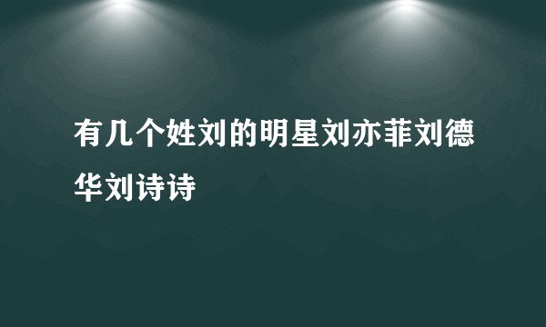 有几个姓刘的明星刘亦菲刘德华刘诗诗