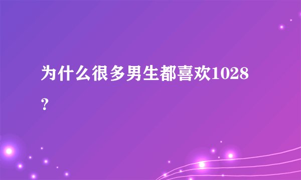 为什么很多男生都喜欢1028？