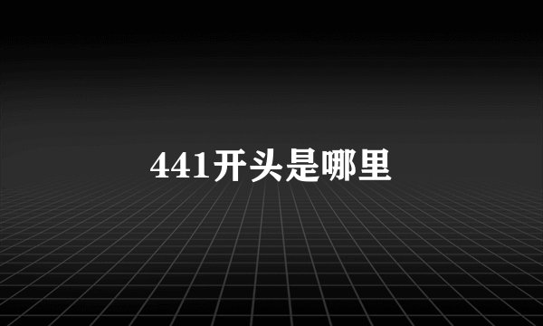 441开头是哪里