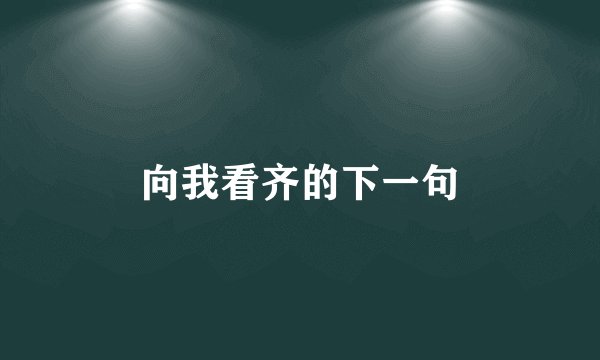 向我看齐的下一句