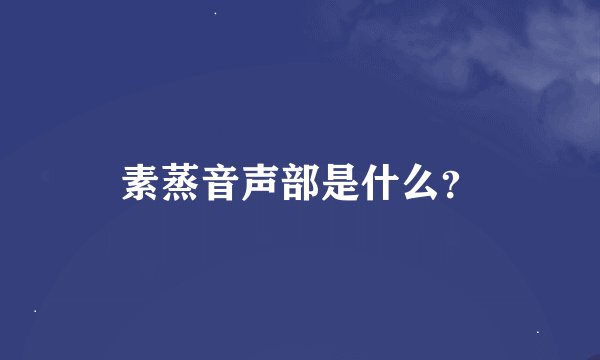 素蒸音声部是什么？