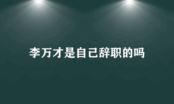 李万才是自己辞职的吗