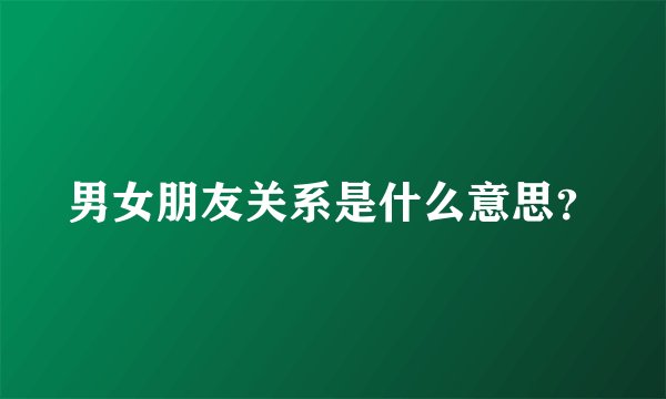 男女朋友关系是什么意思？