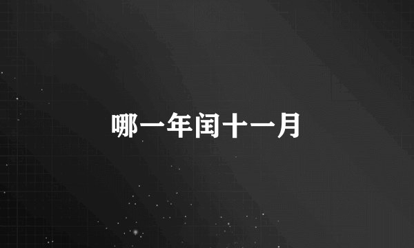 哪一年闰十一月