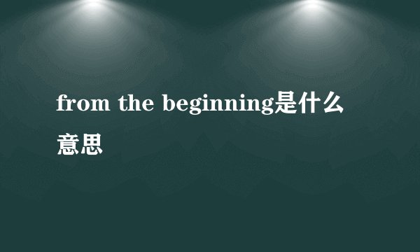 from the beginning是什么意思