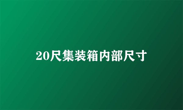 20尺集装箱内部尺寸