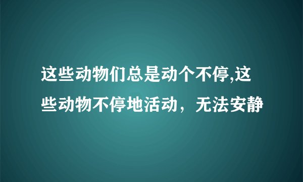 这些动物们总是动个不停,这些动物不停地活动，无法安静