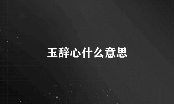 玉辞心什么意思