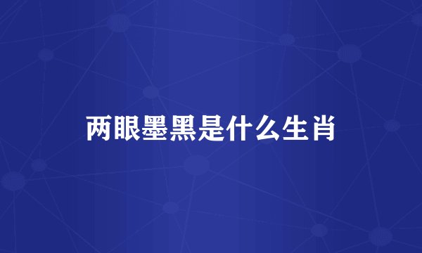 两眼墨黑是什么生肖