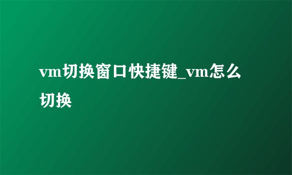 vm切换窗口快捷键_vm怎么切换