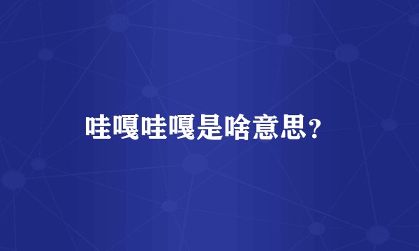 哇嘎哇嘎是啥意思？