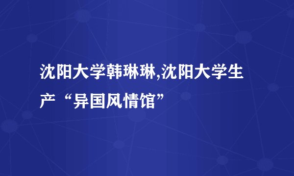 沈阳大学韩琳琳,沈阳大学生产“异国风情馆”