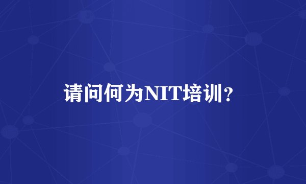 请问何为NIT培训？