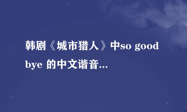 韩剧《城市猎人》中so goodbye 的中文谐音歌词是什么，