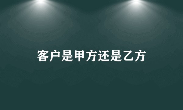客户是甲方还是乙方
