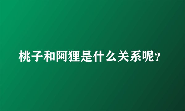 桃子和阿狸是什么关系呢？