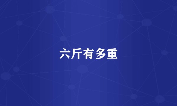 六斤有多重