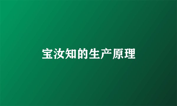 宝汝知的生产原理