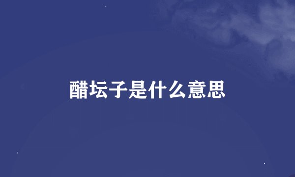 醋坛子是什么意思