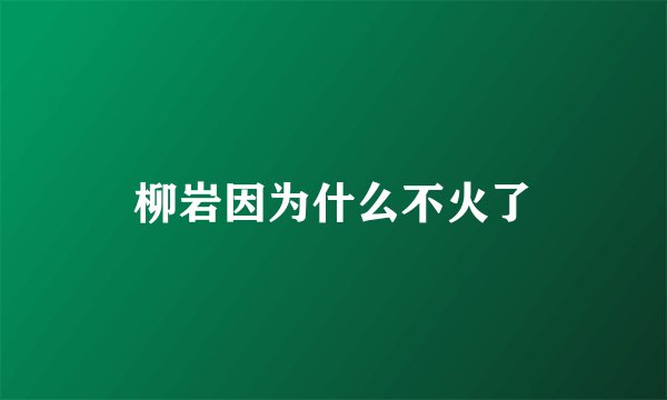 柳岩因为什么不火了